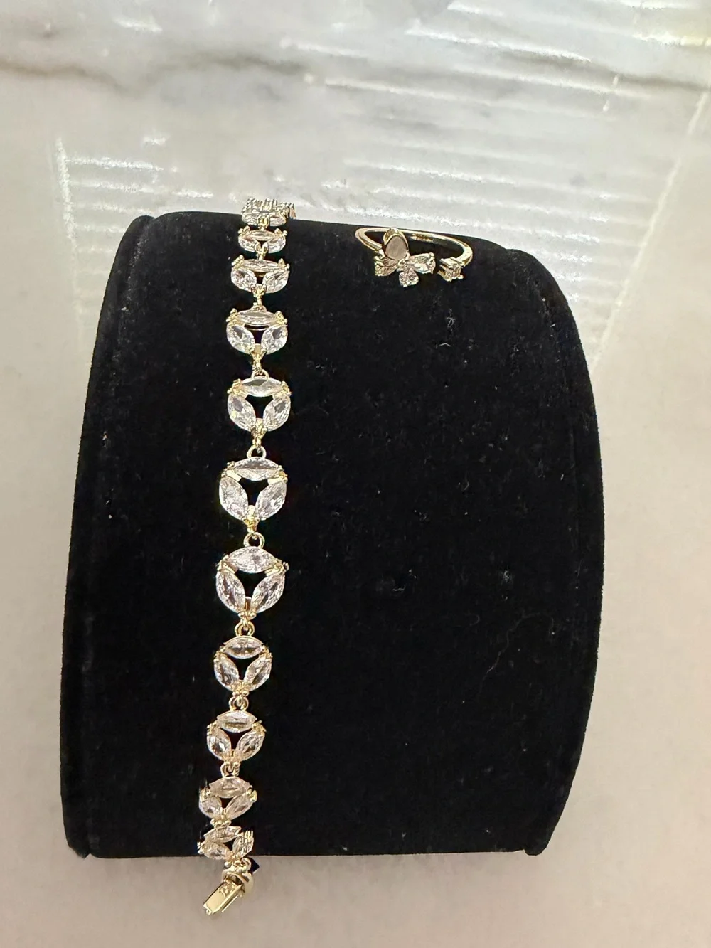 Gold Crystal Tennis Bracelet - Women Jewelry